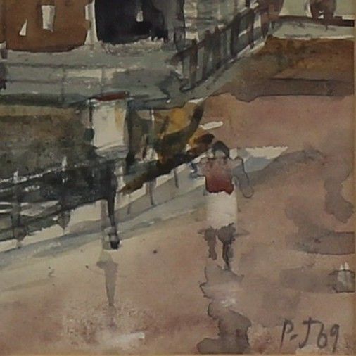 Watercolour By Llewellyn Petley Jones. Richmond Harbour Scene photo for sale