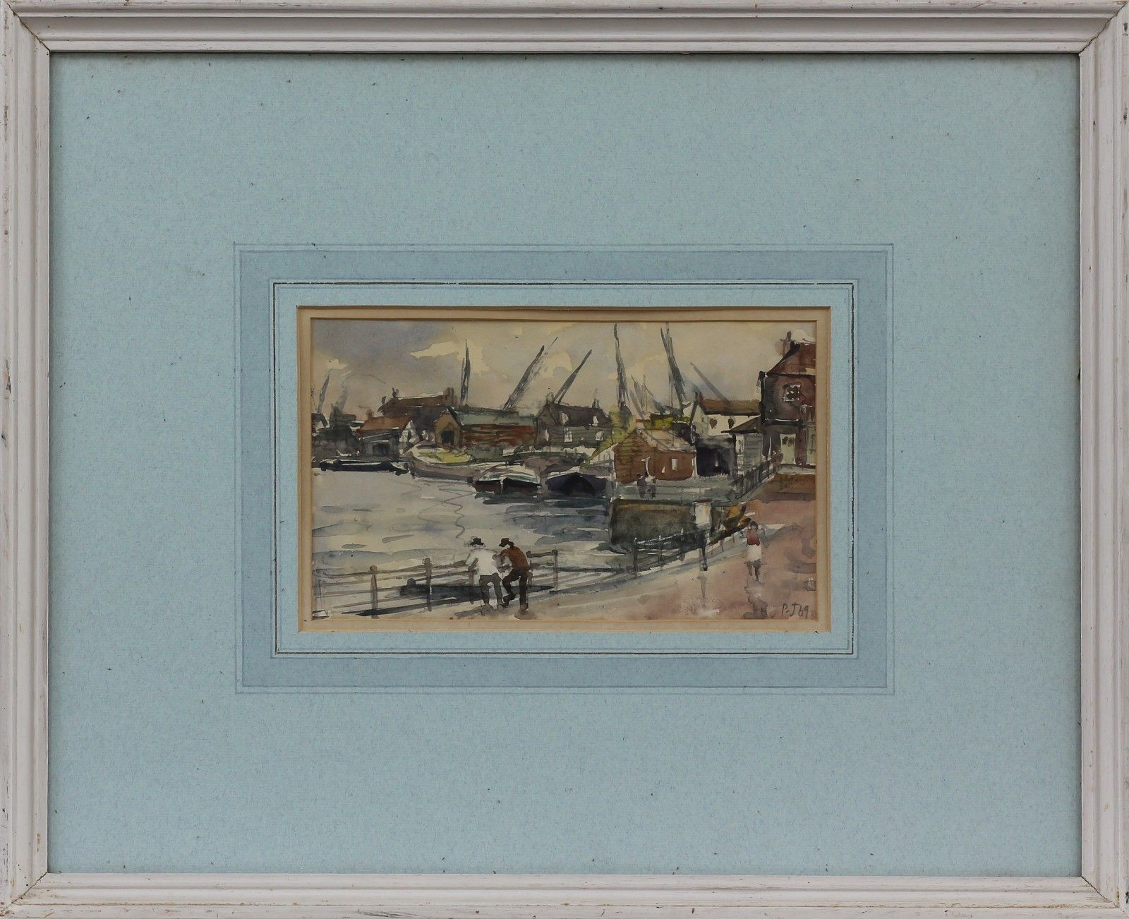 Watercolour By Llewellyn Petley Jones. Richmond Harbour Scene photo Art