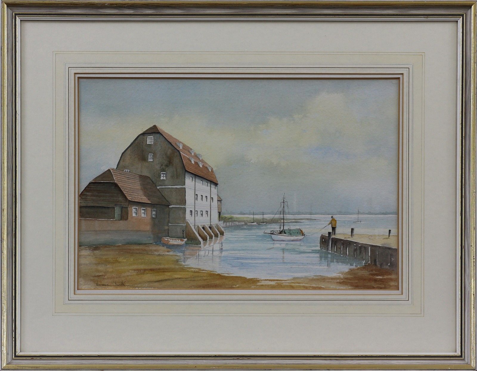 Watercolour By Norman Smith. The Mill At Ashlett Creek, Hampshire photo Art