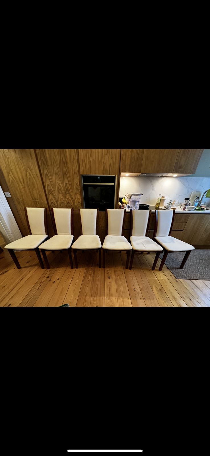 Vintage Skovby Sm64 Cream Upholstered Rosewood Dining Chairs photo vinterior