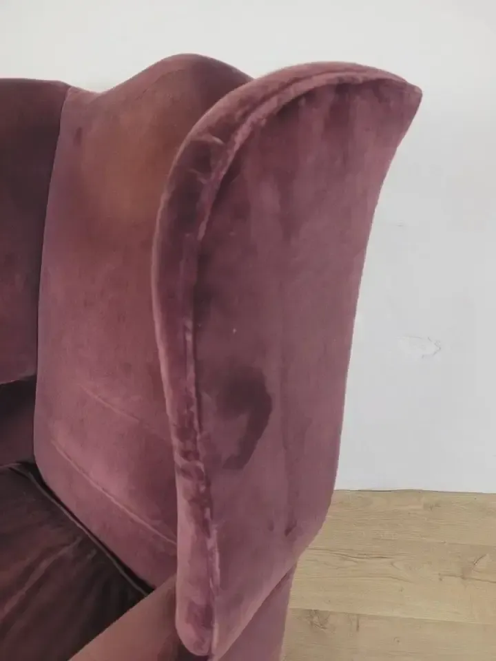 Victorian Wingback Armchair Velvet Purple 19thc Upholstered Delivery Available photo vinterior