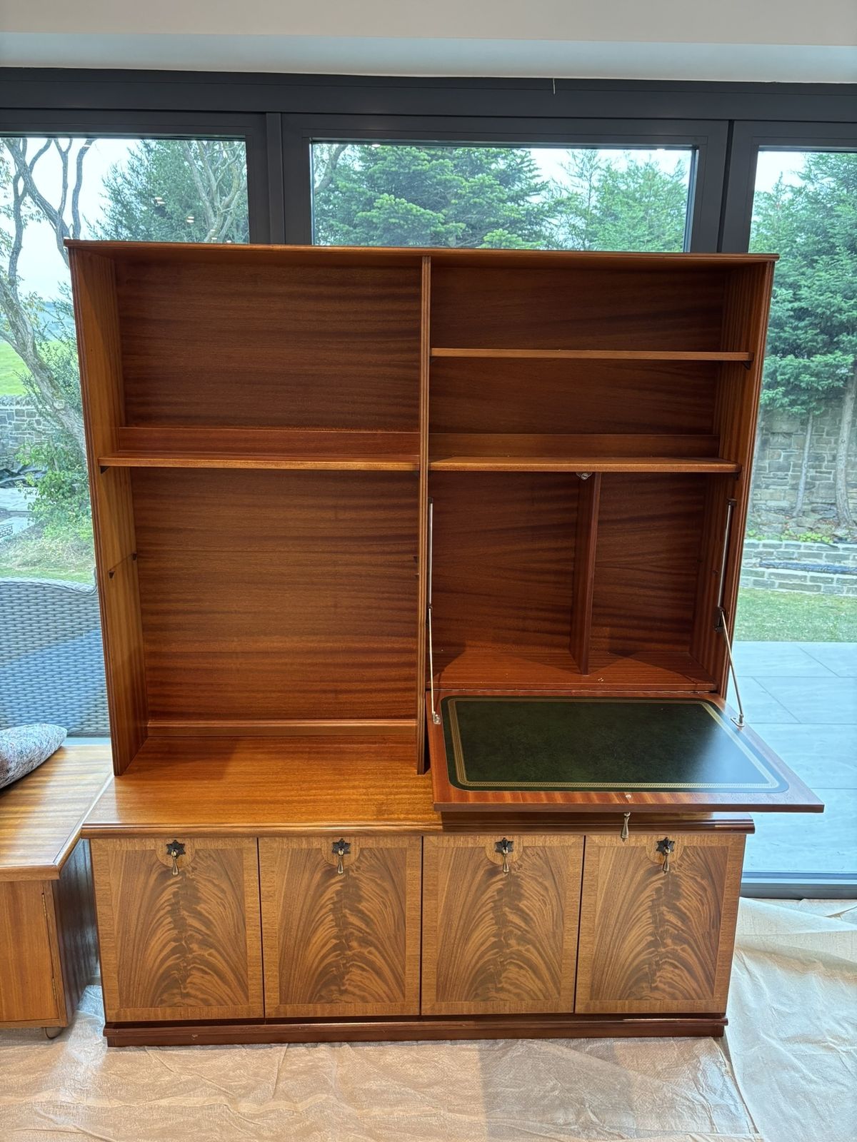 Meredew Display Cabinet With Shelving, Bureau & Drawers, Teak, Vintage Meredew photo 50.0