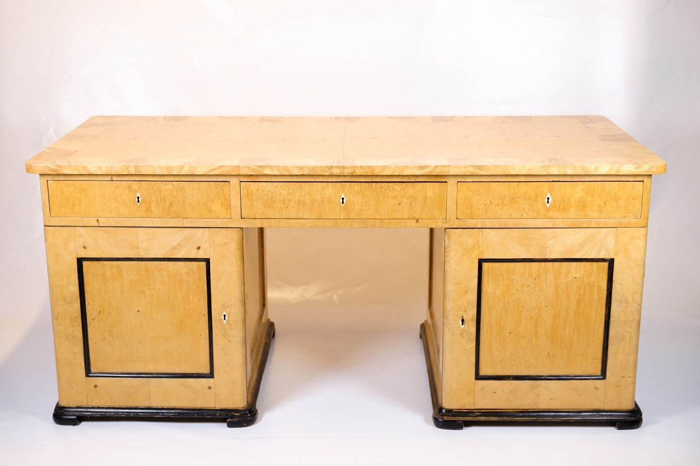 Antique Desk – Birch Wood & Intarsia – 1840s