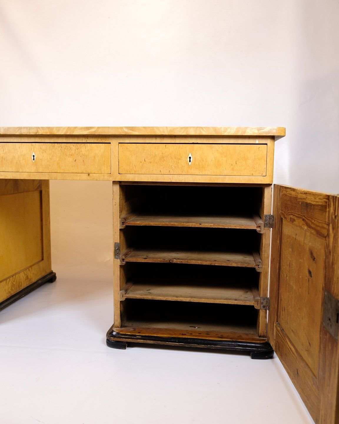Antique Desk – Birch Wood & Intarsia – 1840s photo Furniture