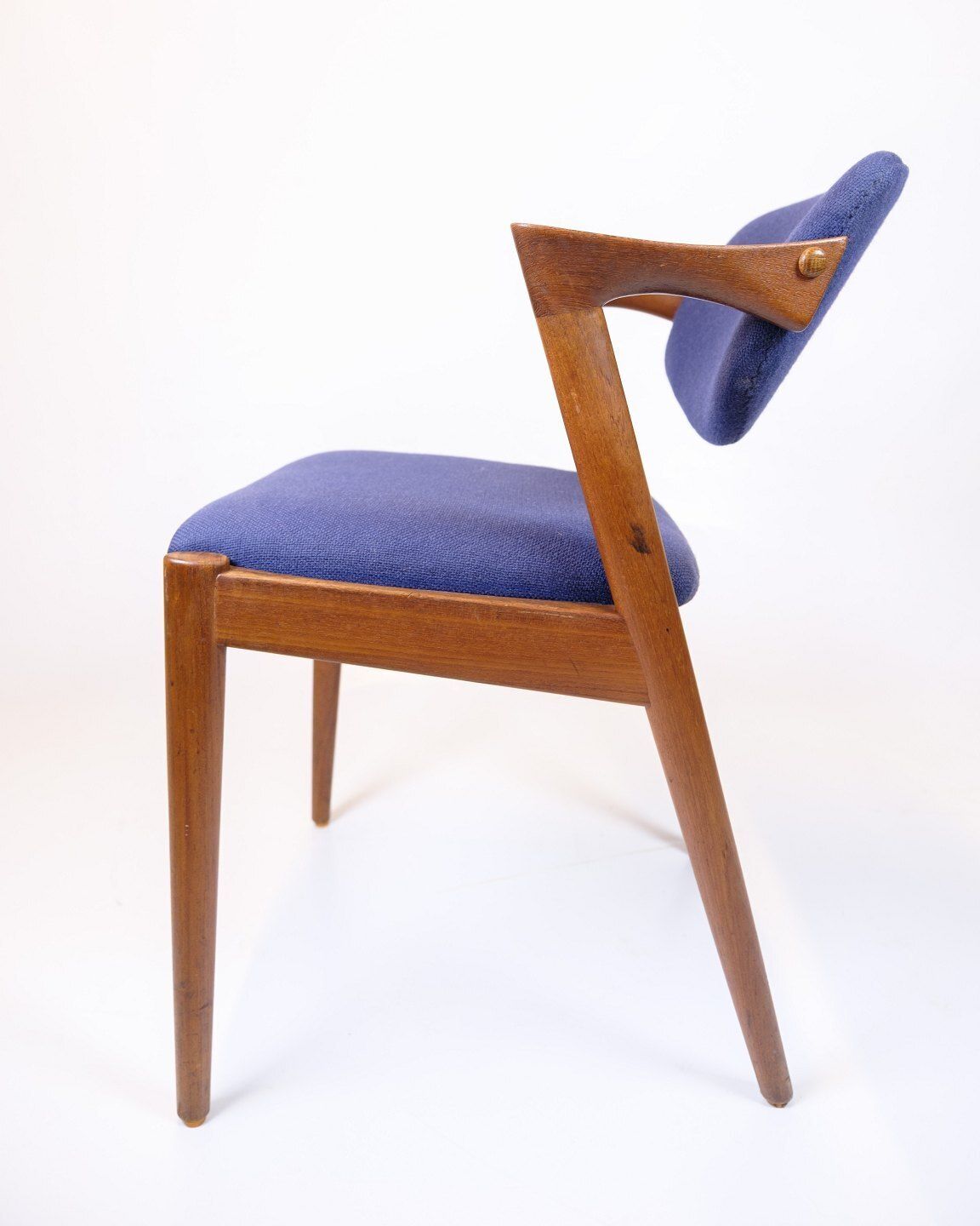 Set Of Six Dining Chairs   Model 42   Teak & Blue Fabric   Kai Kristiansen   Schou Andersen   1960s photo Furniture