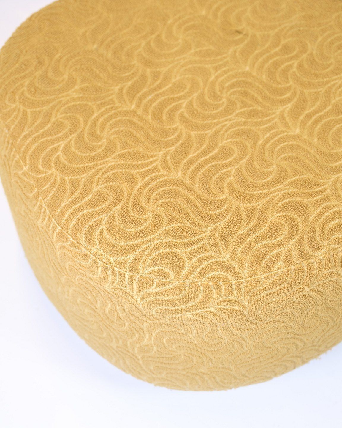Armchair   Upholstered   Patterned Yellow Fabric   Black Legs   Danish Design   1940s Style photo buy