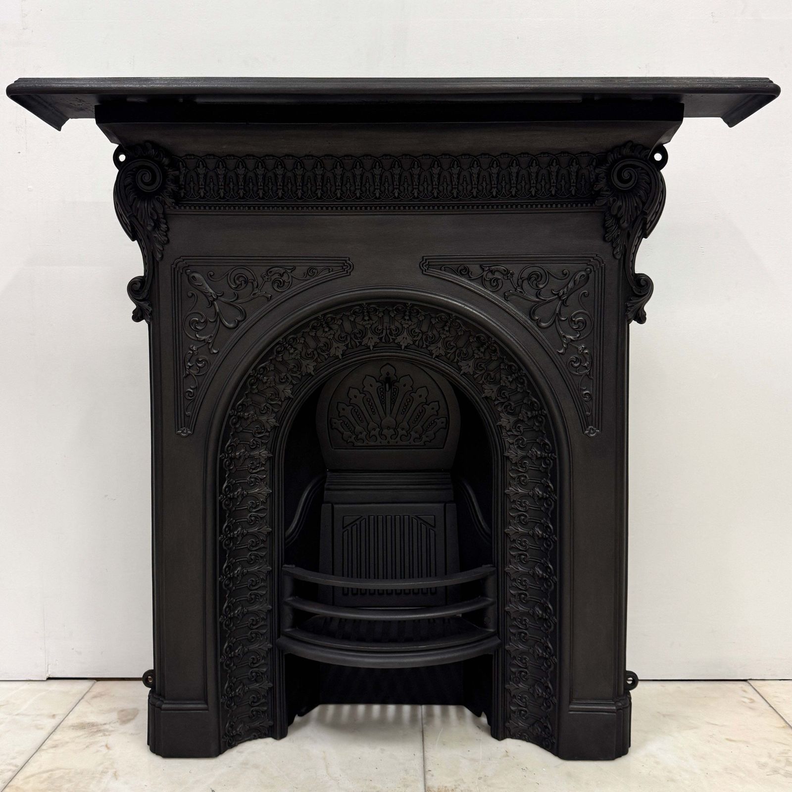 Antique Cast Iron Combination Fireplace photo furniture