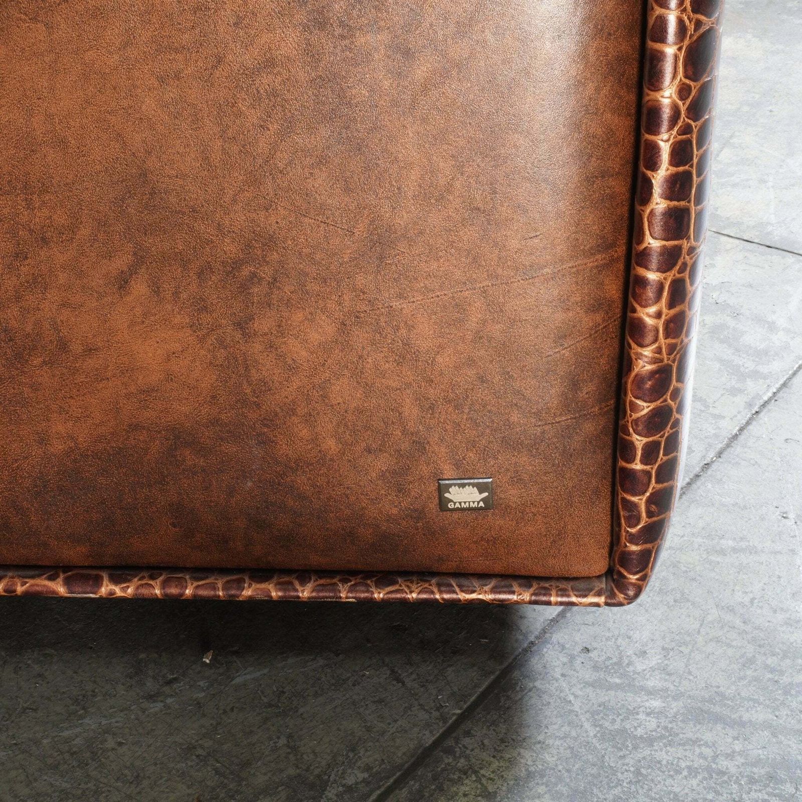photo for sale Gamma Arredamenti Brown Crocodile Leather Kelly Armchair