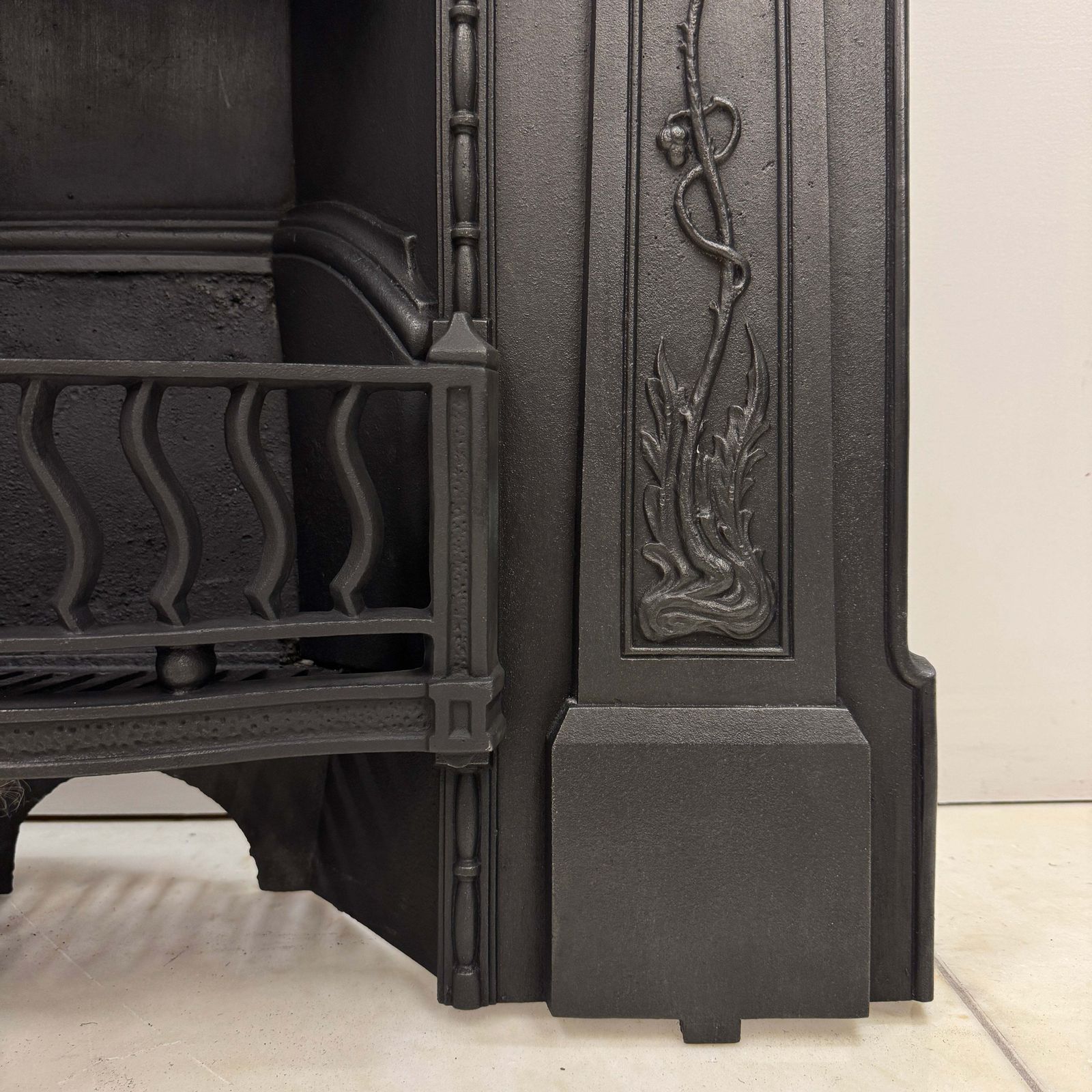 Antique Art Nouveau Cast Iron Combination Fireplace photo vinterior