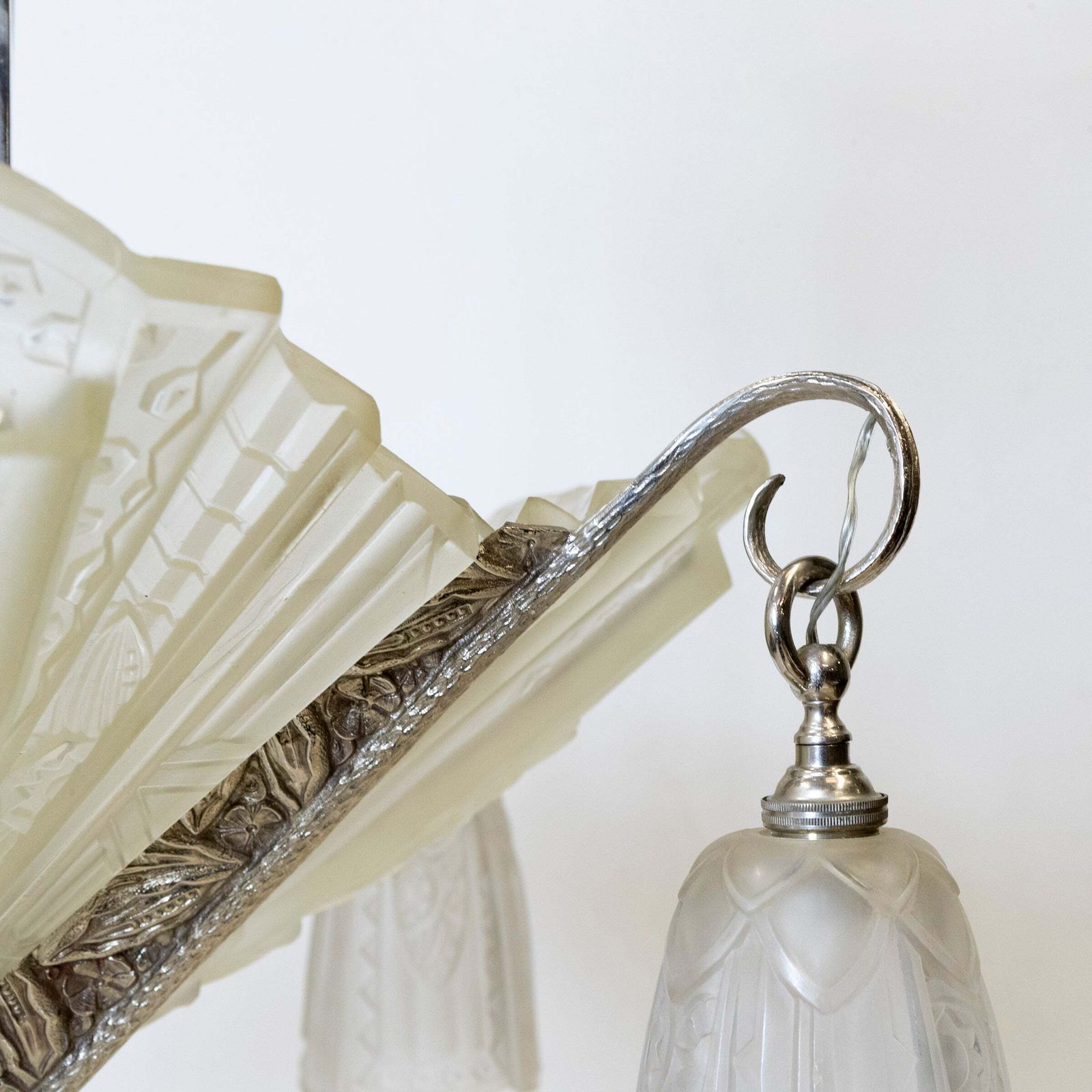 Antique French Art Deco Célestin Jamain Glass Chandelier | Frontisi photo furniture
