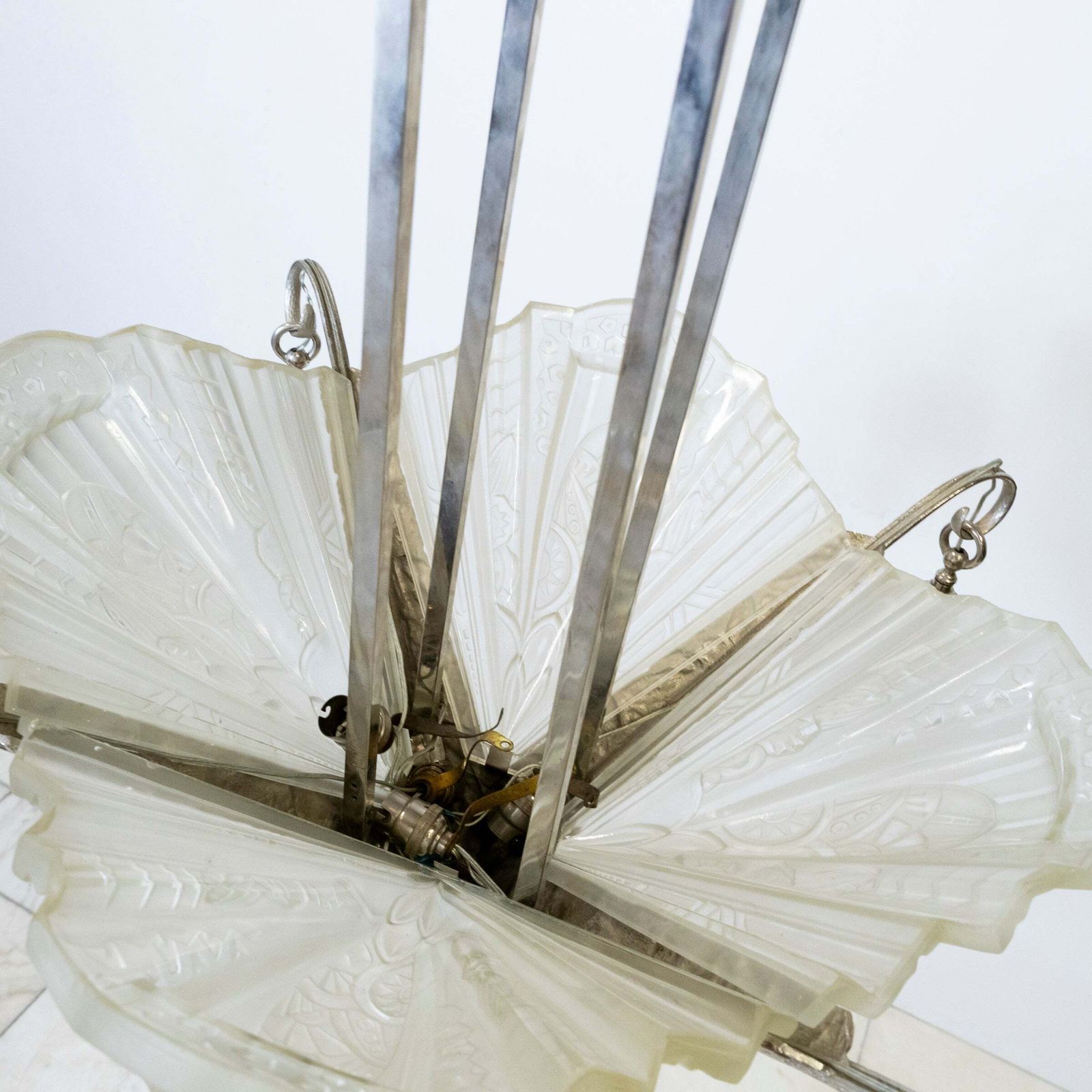 Antique French Art Deco Célestin Jamain Glass Chandelier | Frontisi photo buy