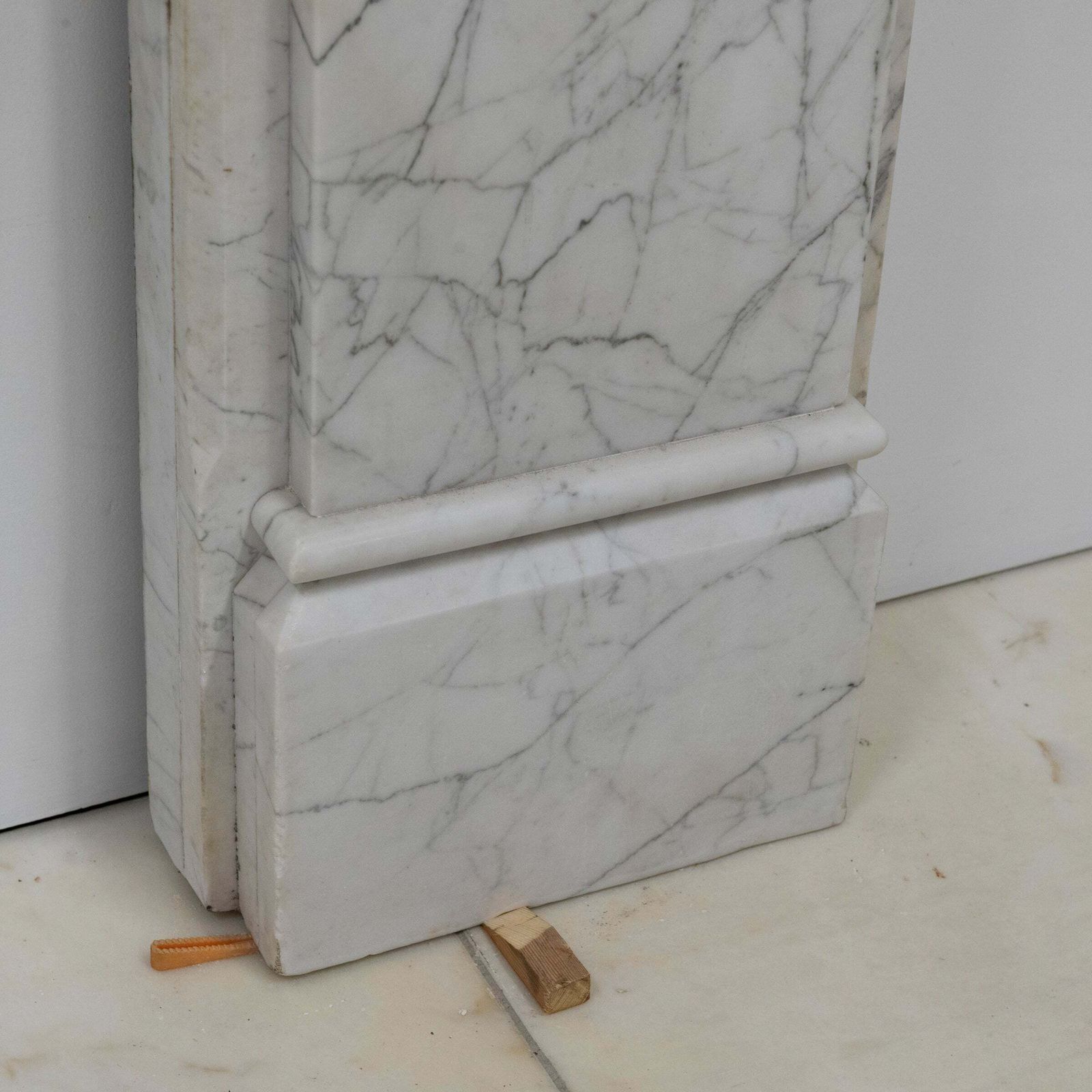 Antique Fireplace Surround With Sienna Marble Columns photo vintage