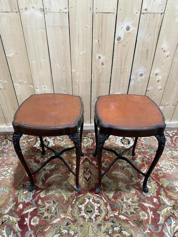 Paire De Tables De Chevets / Sellettes / Bouts De Canapé Style Louis XV Régence photo buy