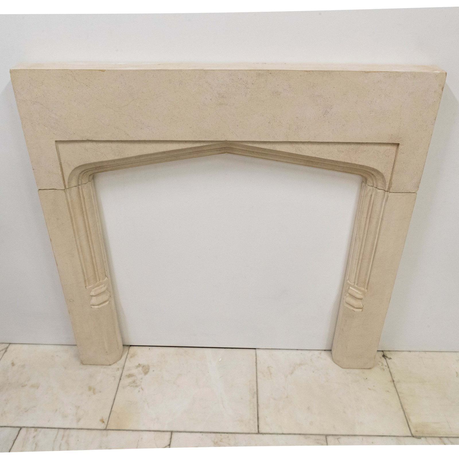 Antique Gothic Revival Bath Stone Fireplace Surround photo furniture