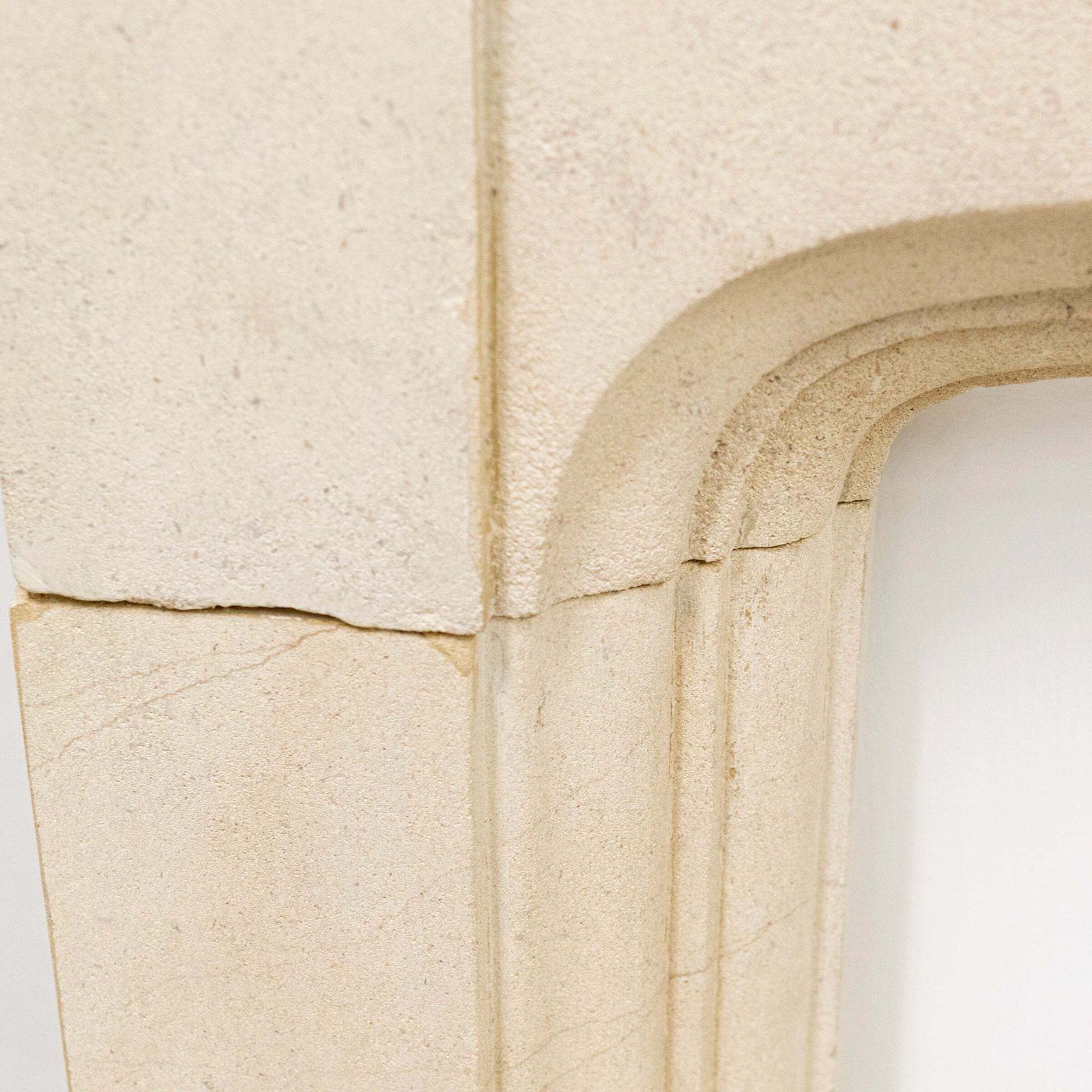3400.0 Antique Gothic Revival Bath Stone Fireplace Surround photo