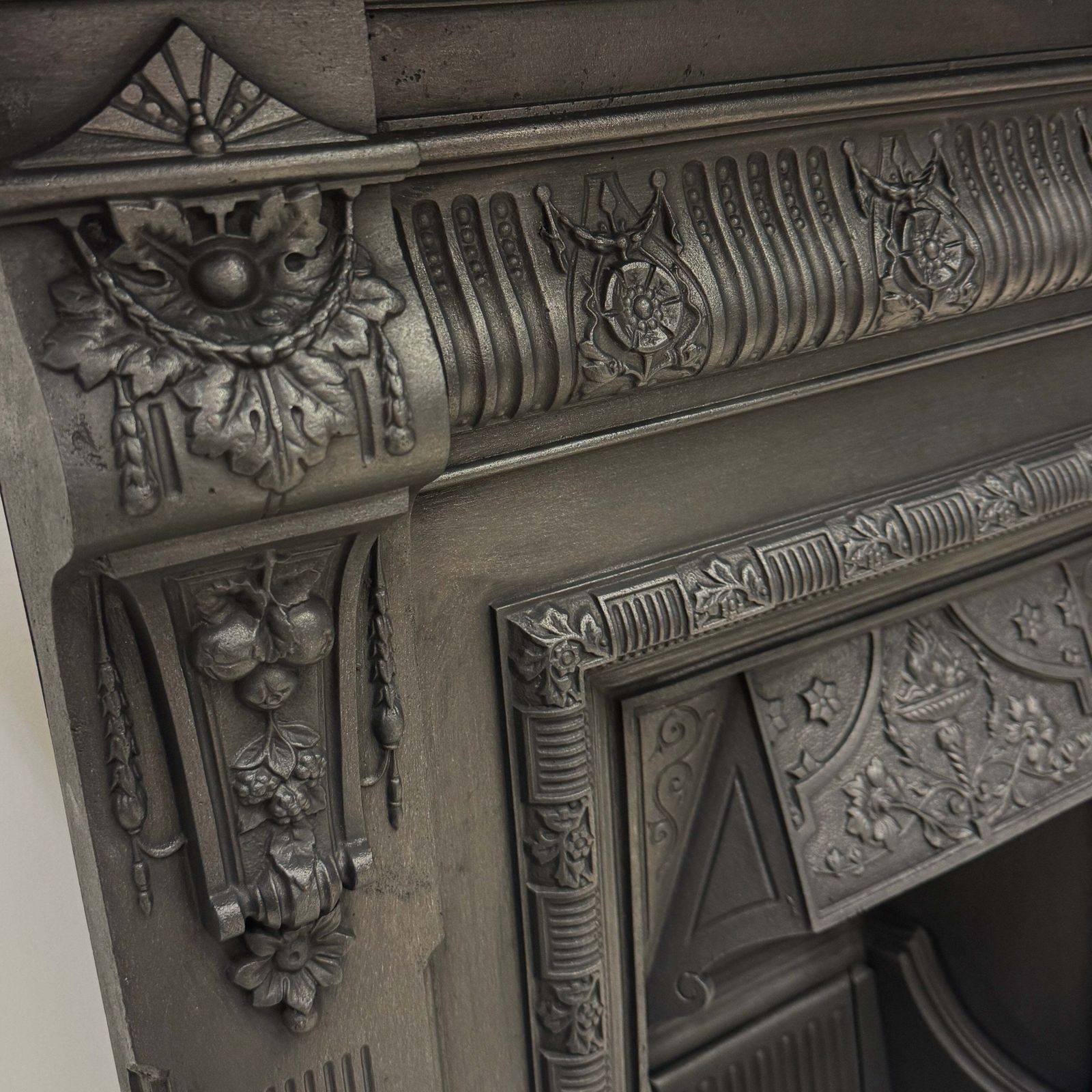 photo furniture Antique Cast Iron Combination Fireplace