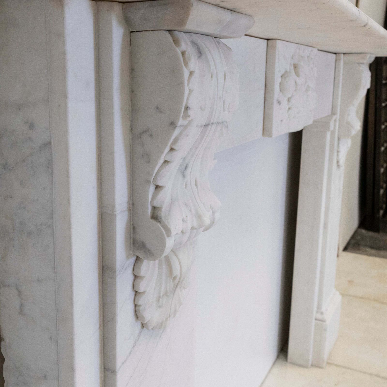 Antique Victorian Marble Surround With Ornate Carved Corbels photo 6500.0
