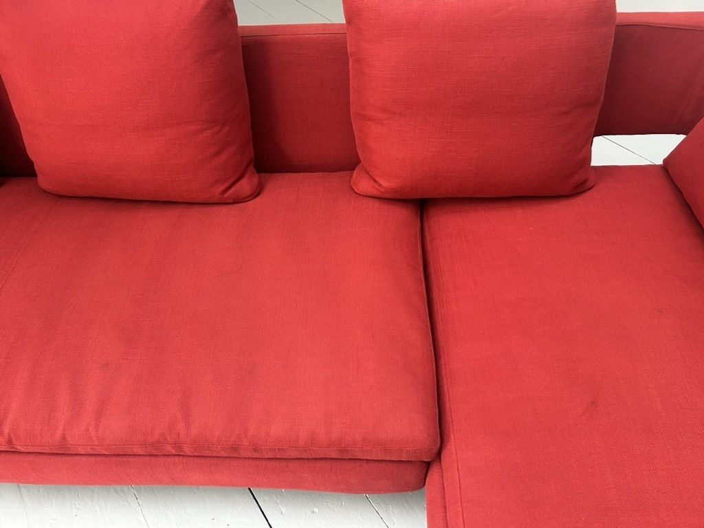photo for sale B&B Italia “Arne” 6 Seat L Shape Sofa – In Red Fabric