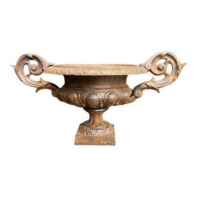 French Cast Iron Campana Urn By Alfred Corneau, 1800s