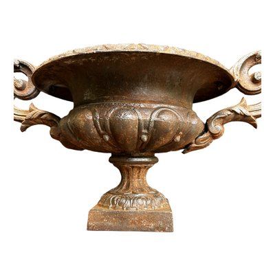 French Cast Iron Campana Urn By Alfred Corneau, 1800s photo for sale