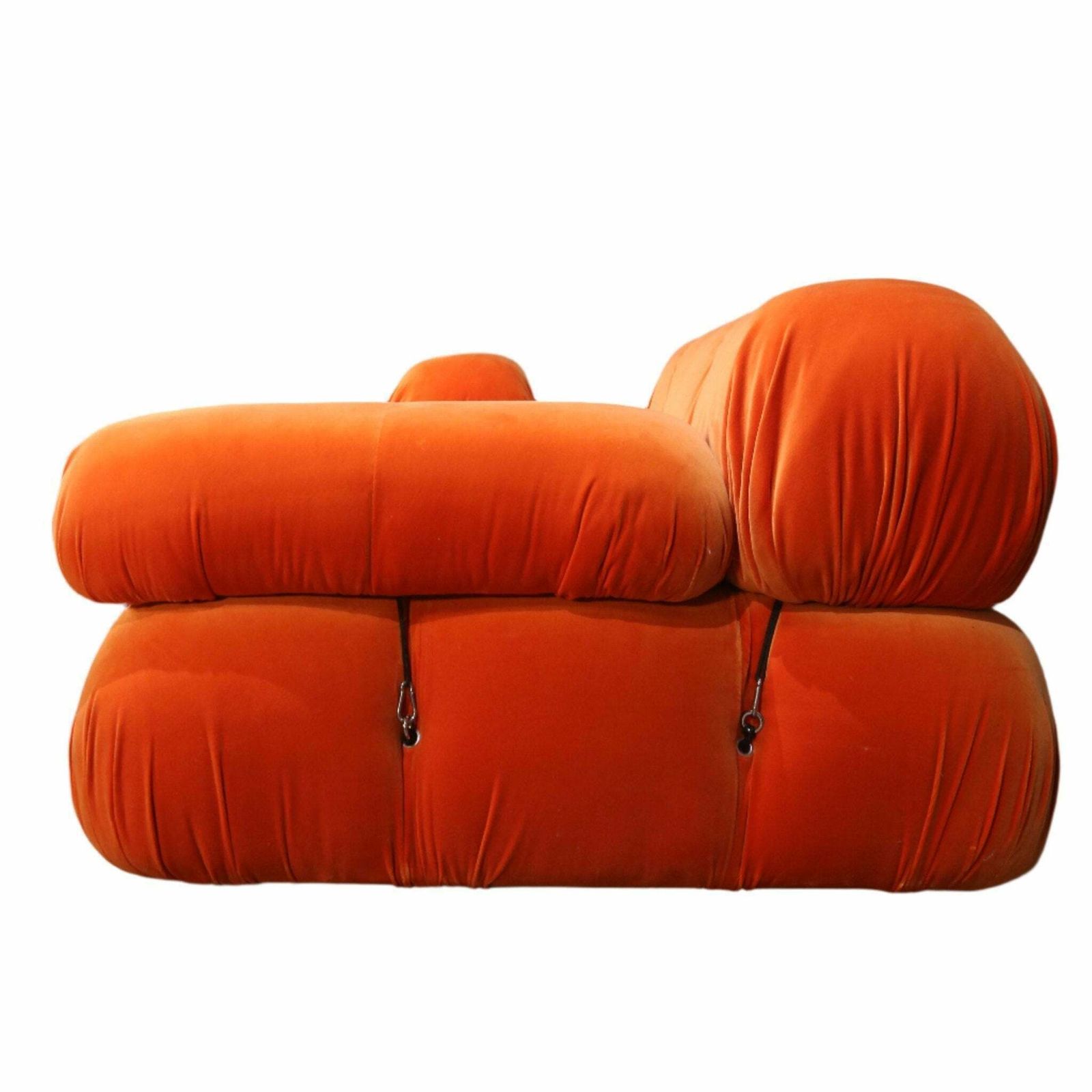 B&B Italia Orange Velvet Camaleonda Sofa By Mario Bellini photo vinterior