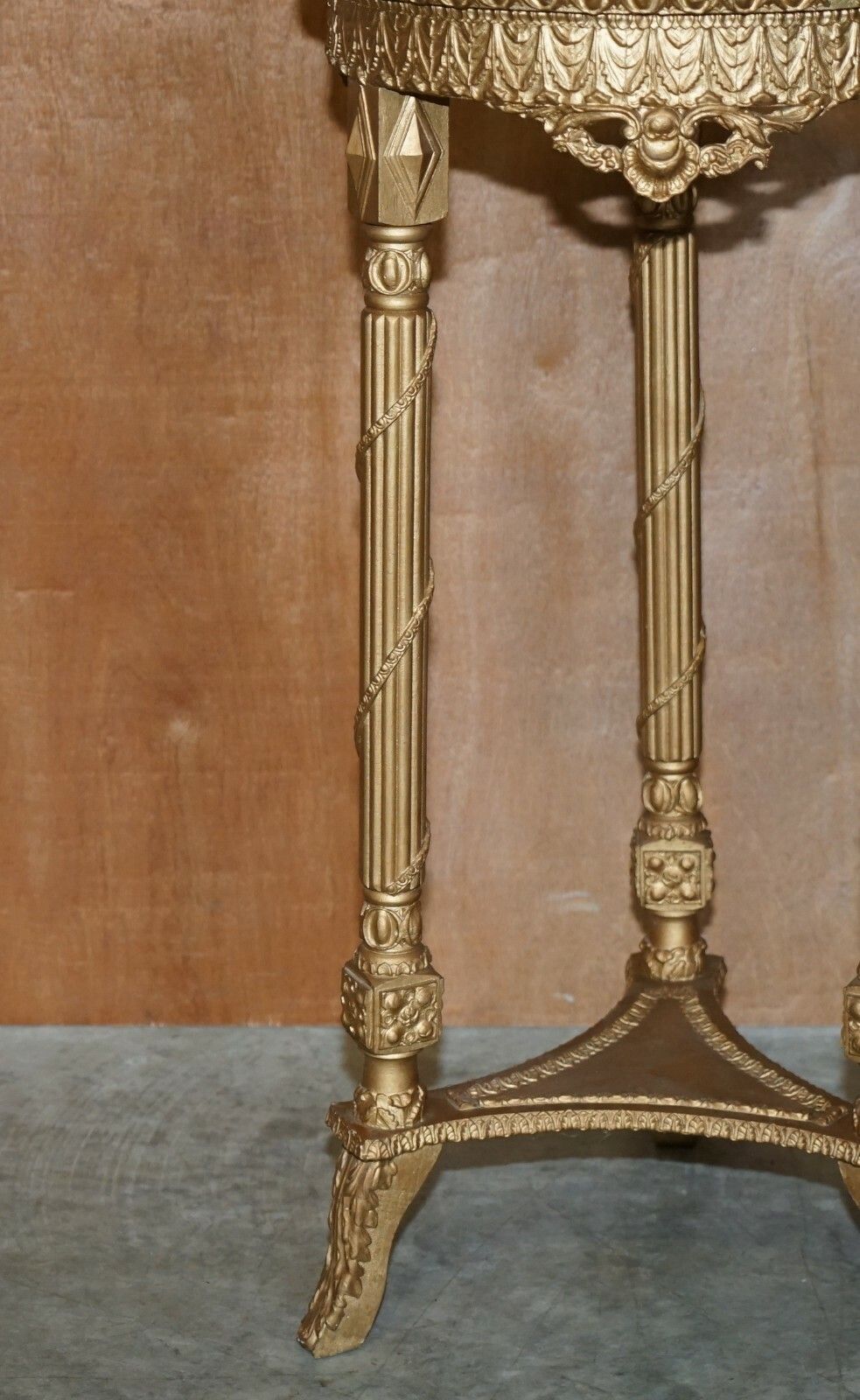 Pair Of Antique Giltwood Marble Topped Jardiniere Plant Marble Bust Stands photo buy