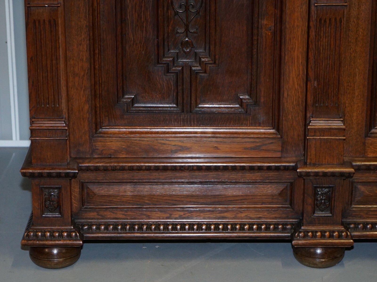 Rare Dutch Stunning 1940's Ornately Hand Carved Cupboard Part Large Office Suite photo buy