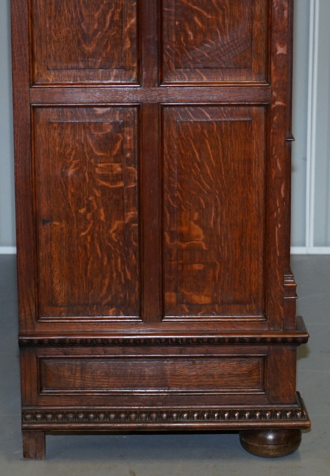 Rare Dutch Stunning 1940's Ornately Hand Carved Cupboard Part Large Office Suite photo vintage