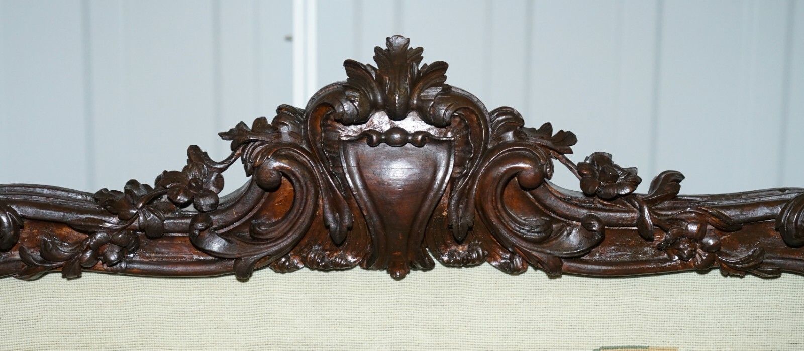 Georgian Circa 1800 Carved Wood Fireplace Screen Original Tapestry Cherubs Putti photo buy