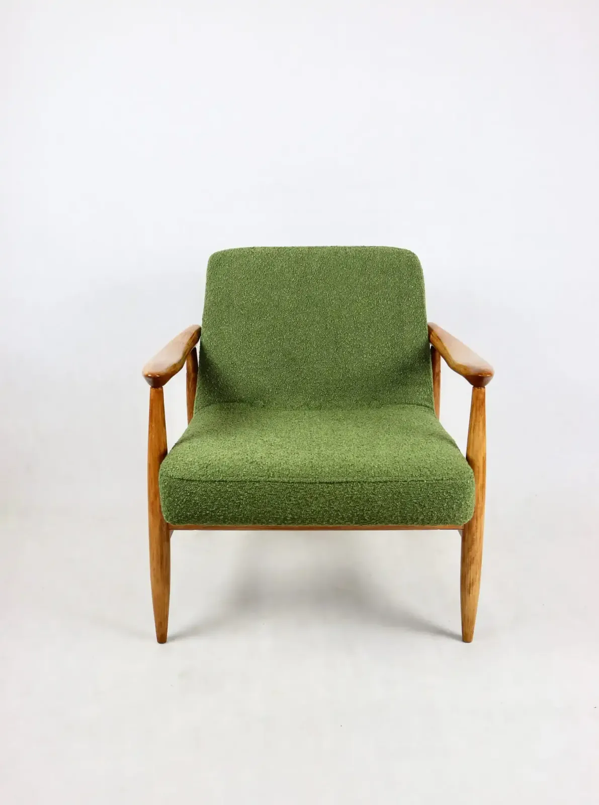 Vintage Gfm 300 202 Armchair Designed By J.Kedziorek Loft 1970s, Green Boucle   2 Pieces Available photo for sale