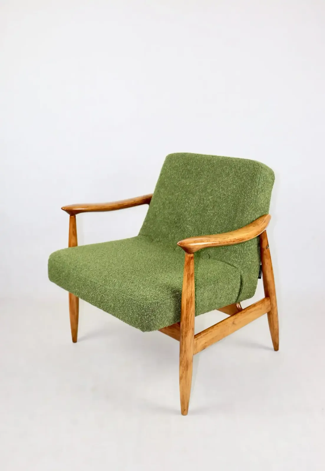 Vintage Gfm 300 202 Armchair Designed By J.Kedziorek Loft 1970s, Green Boucle   2 Pieces Available photo Furniture