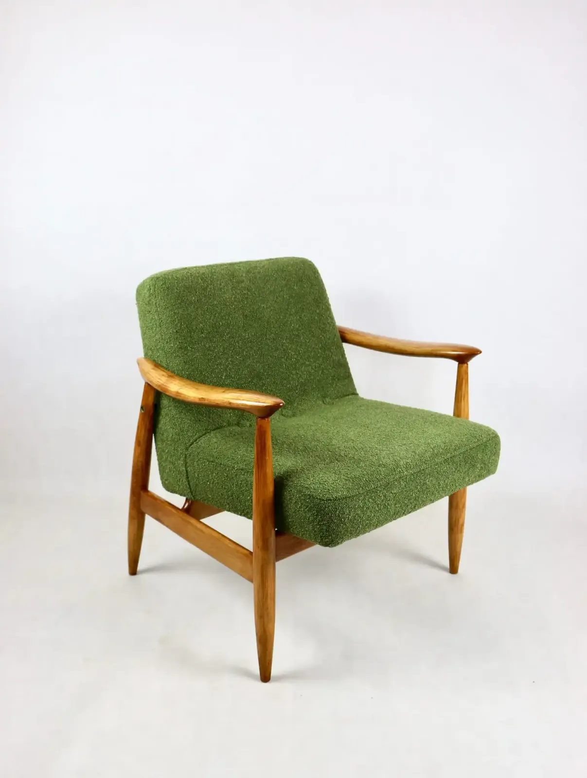 Furniture Vintage Gfm 300 202 Armchair Designed By J.Kedziorek Loft 1970s, Green Boucle   2 Pieces Available photo