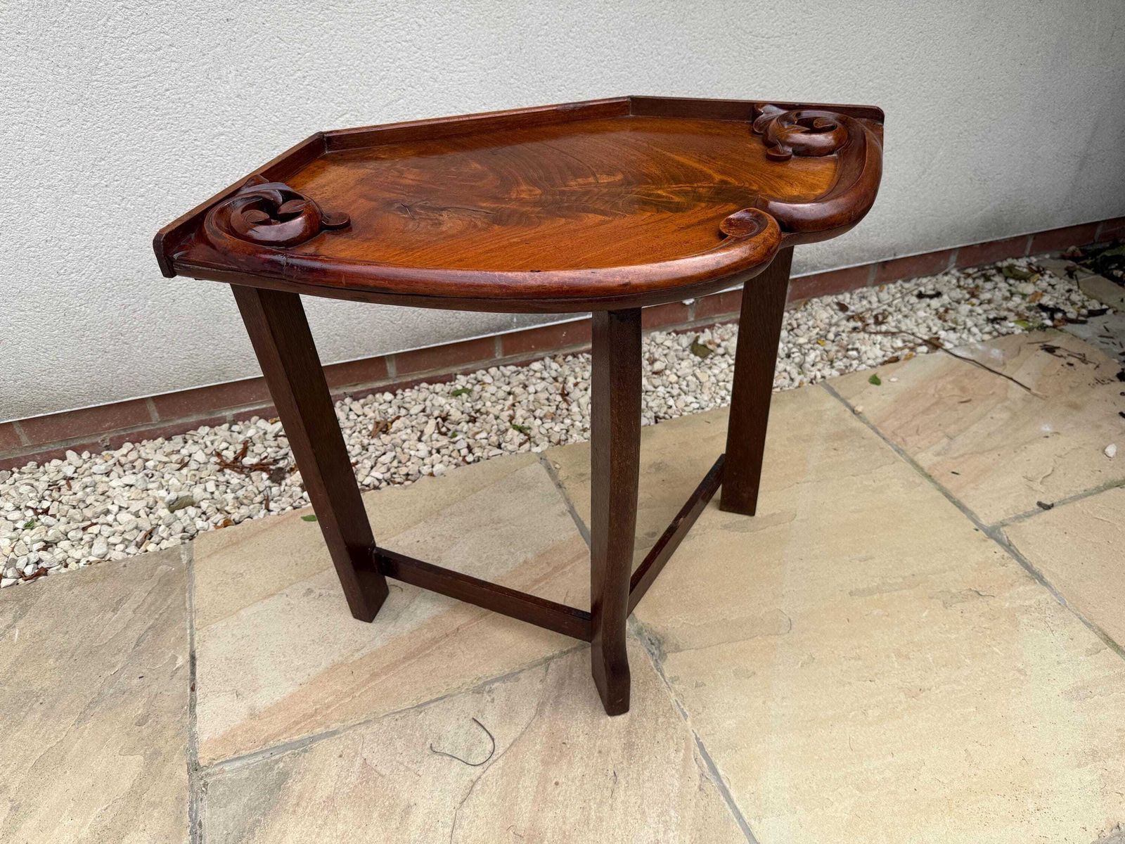 Antique Oak Carved Wooden Table photo furniture