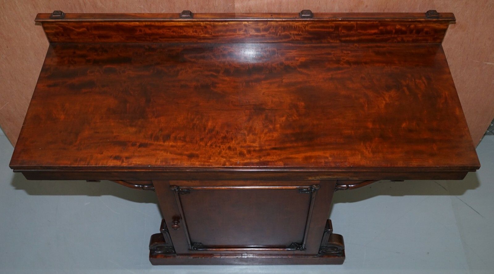 William IV Circa 1830 Cuban Mahogany Ornately Cared Sideboard Wine Cellar photo Furniture