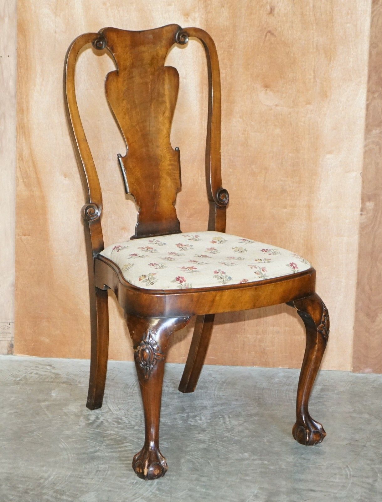 Six Victorian 1880 Walnut Shepherds Crook Dining Chairs With Claw & Ball Feet photo furniture