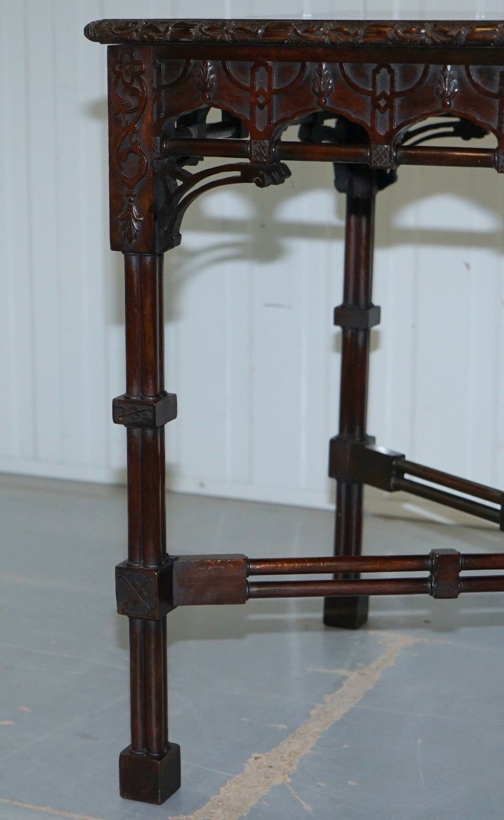 Rare 19th Century Thomas Chippendale Clustered Column Leg Silver Tea Side Table photo buy