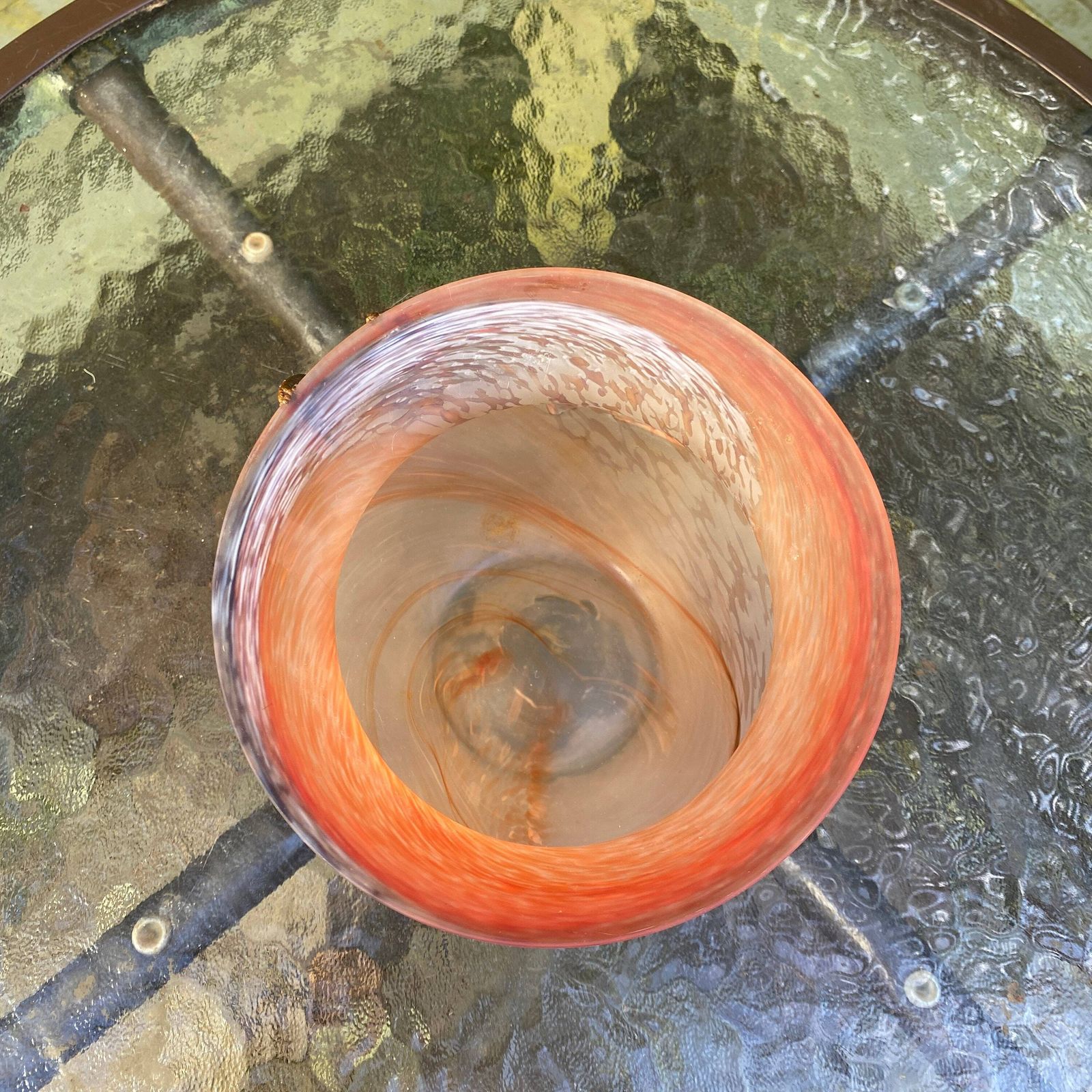 Stunning Filip Ravert Art Glass Vase With Copper/Bronze Organic Overlay photo 160.0