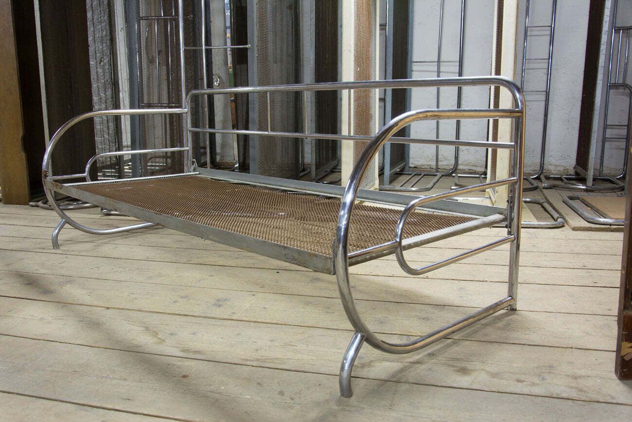 Bauhaus Gechromeerde Stalen Sofa, Jaren 1930, Bohemen