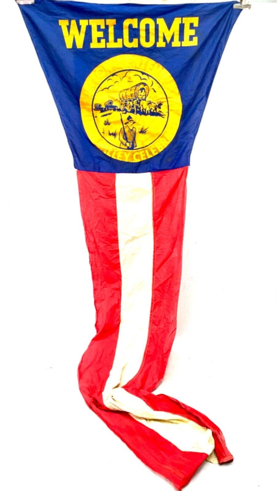 Antique Advertising American Dayton Miami Valley Cotton Flag / Banner C.1941 photo vinterior
