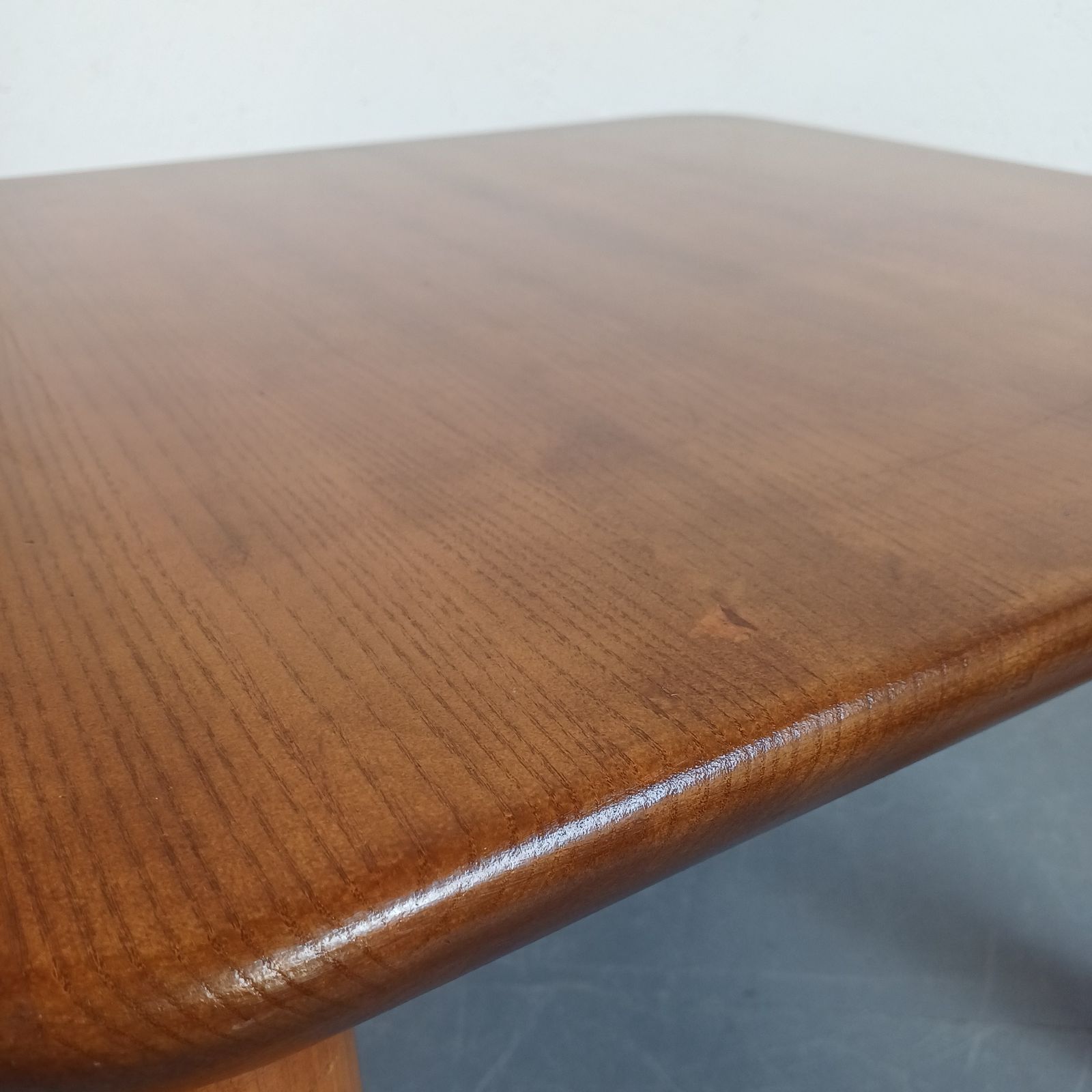 1980s Square Coffee Table With Tapering Legs And Curved Edges photo furniture