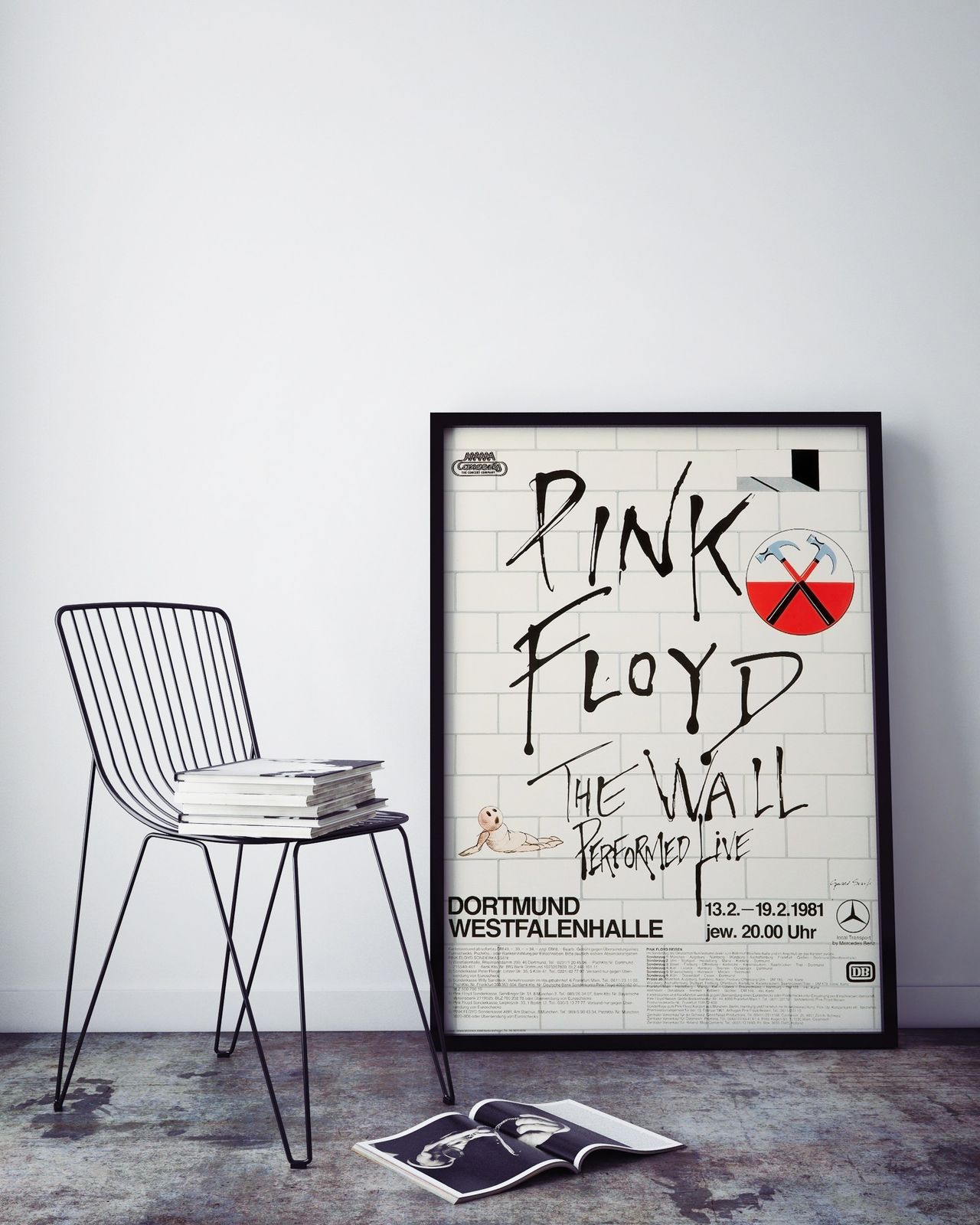 Pink Floyd 'The Wall' Original Vintage Tour Poster For Dortmund, Germany, 1981 photo for sale