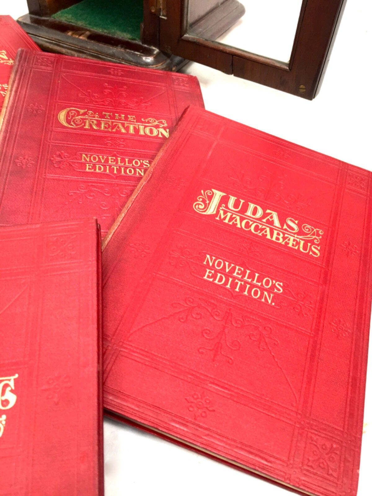 Home Decor Antique Victorian Sheet Music Books In Wooden Glazed Display Box Cabinet C.1891 photo