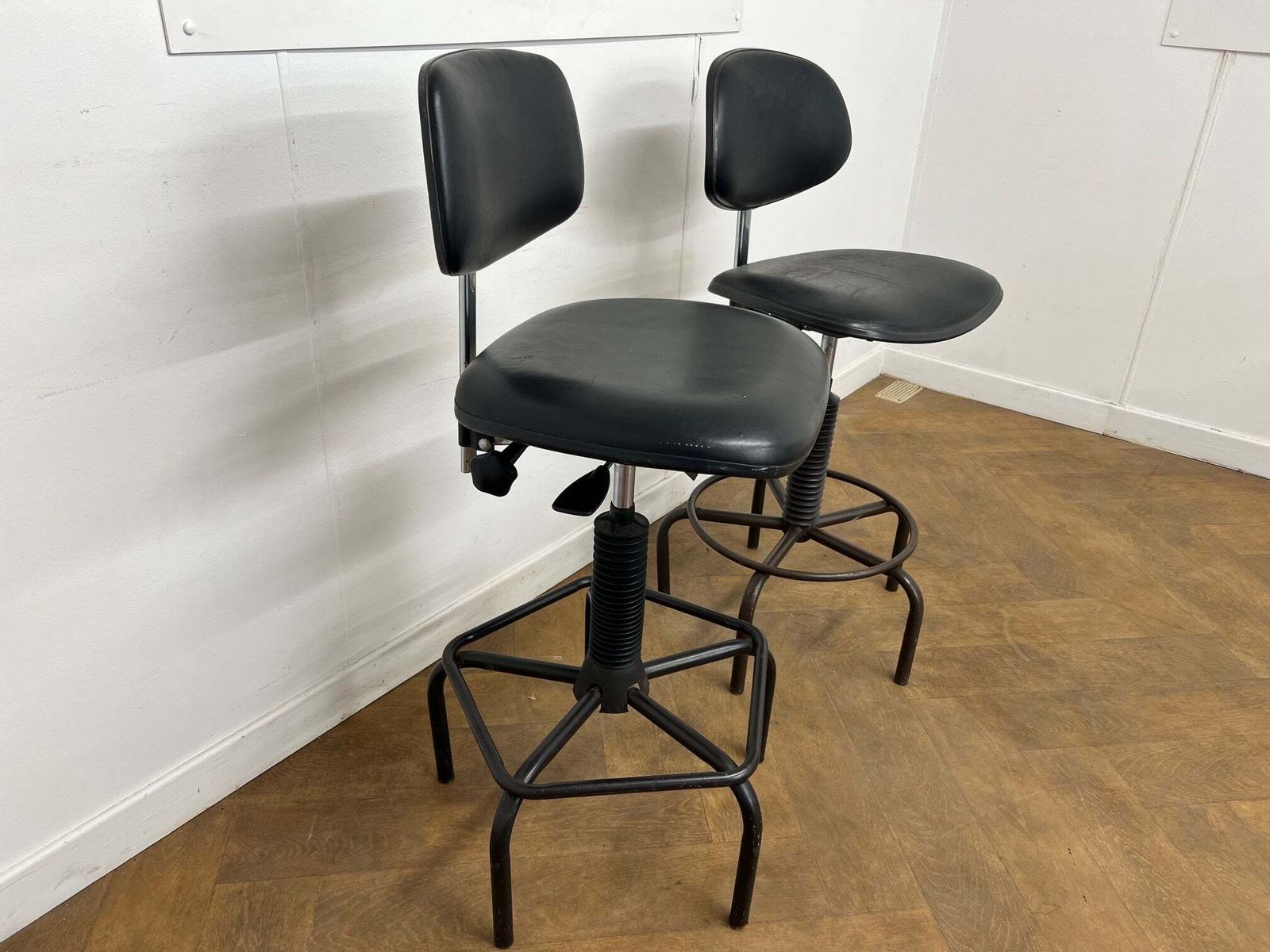 A Pair Of Vintage 5 Star Base Technicians Draughtsman Chairs (Both Different In Style) photo Furniture