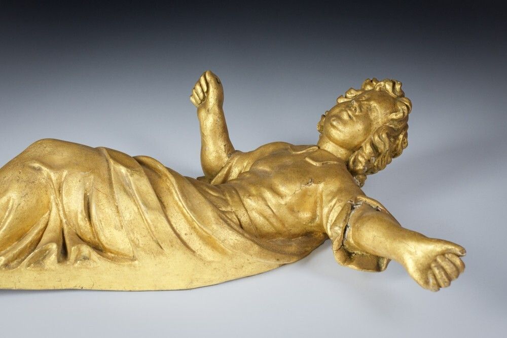 Large Baroque Style Late 18th Or Early 19th Century Carved Giltwood Angel photo furniture