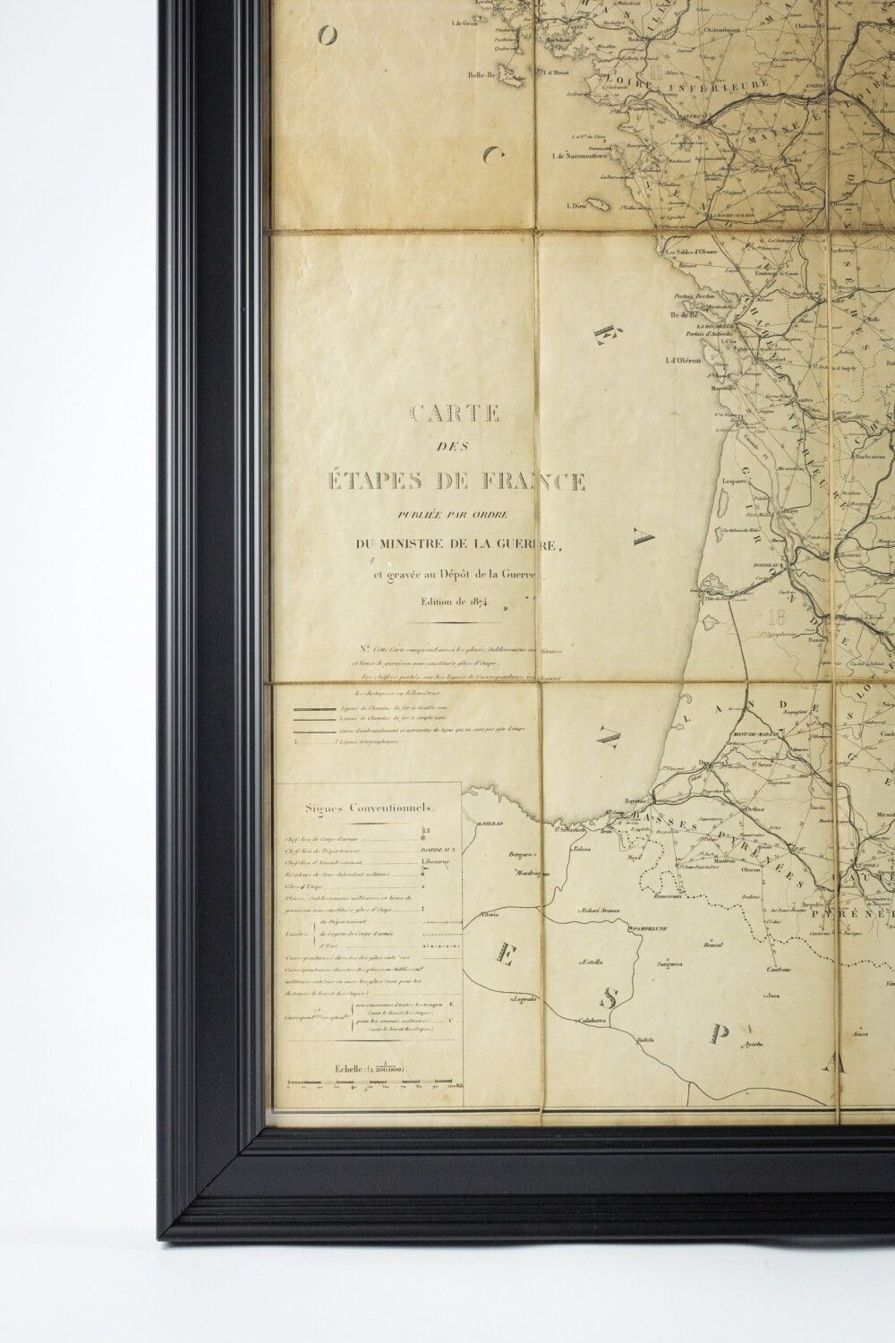 Large 19th Century Map Of France photo furniture