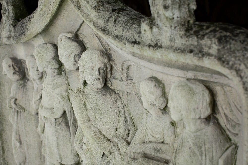 Impressive 18th Century Or Earlier Carved Stone Relief Of The Condemnation. photo vintage