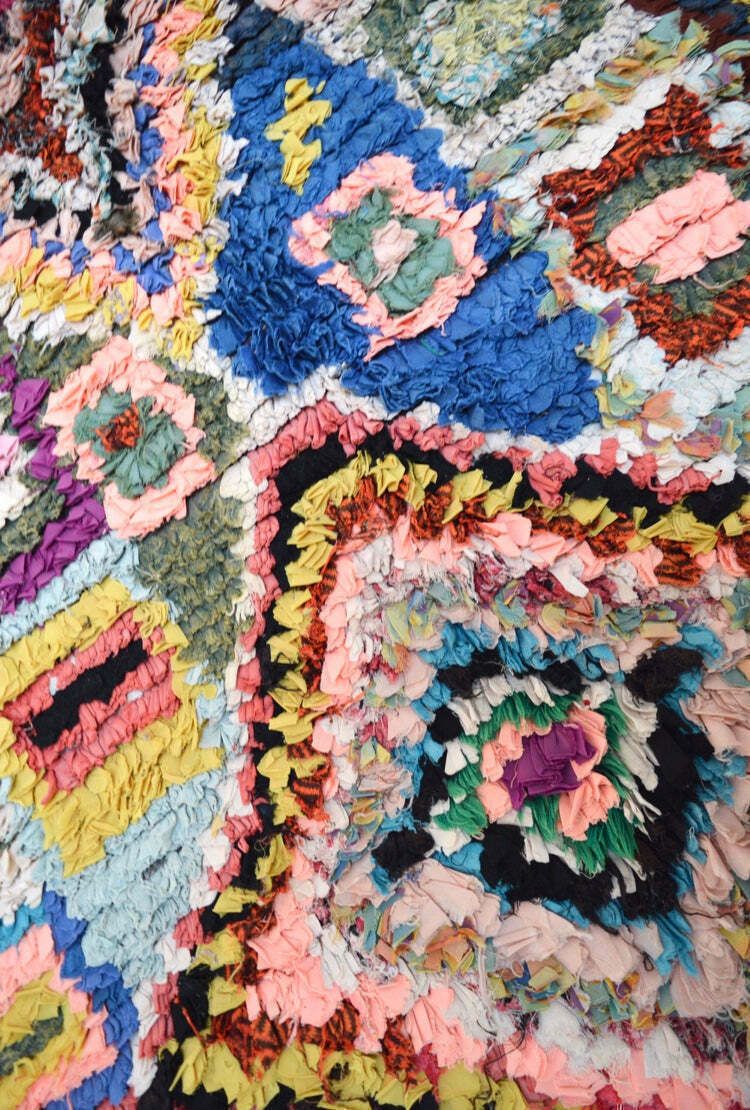 Vintage Moroccan Boucherouite Rug photo Textiles