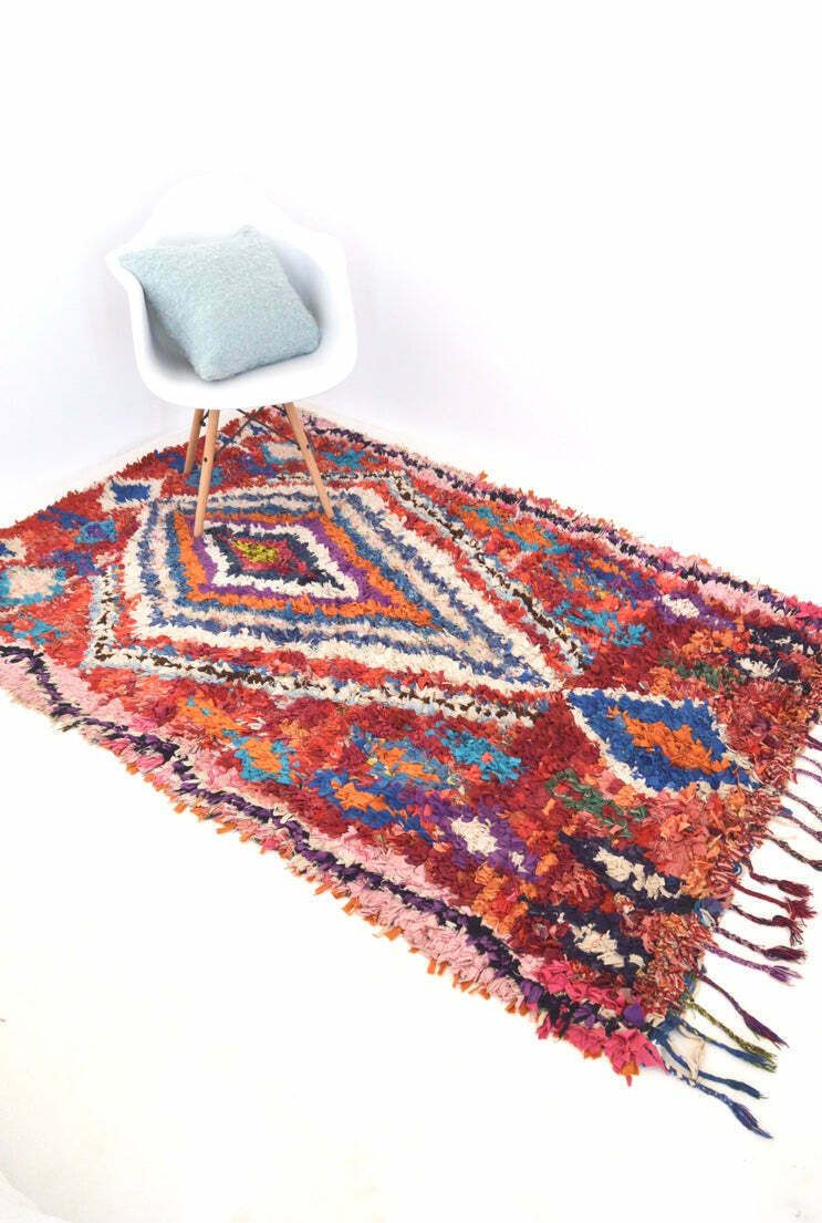Vintage Boucherouite Rug, Mid 20th Century photo for sale