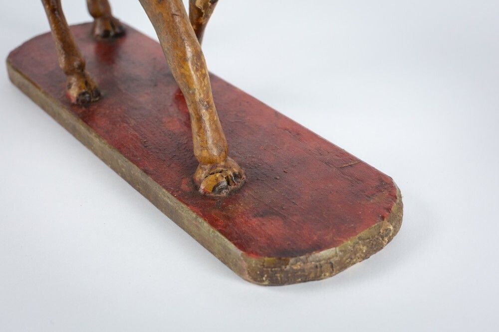 Late 19th Century Carved Wood And Painted Camel photo 490.0