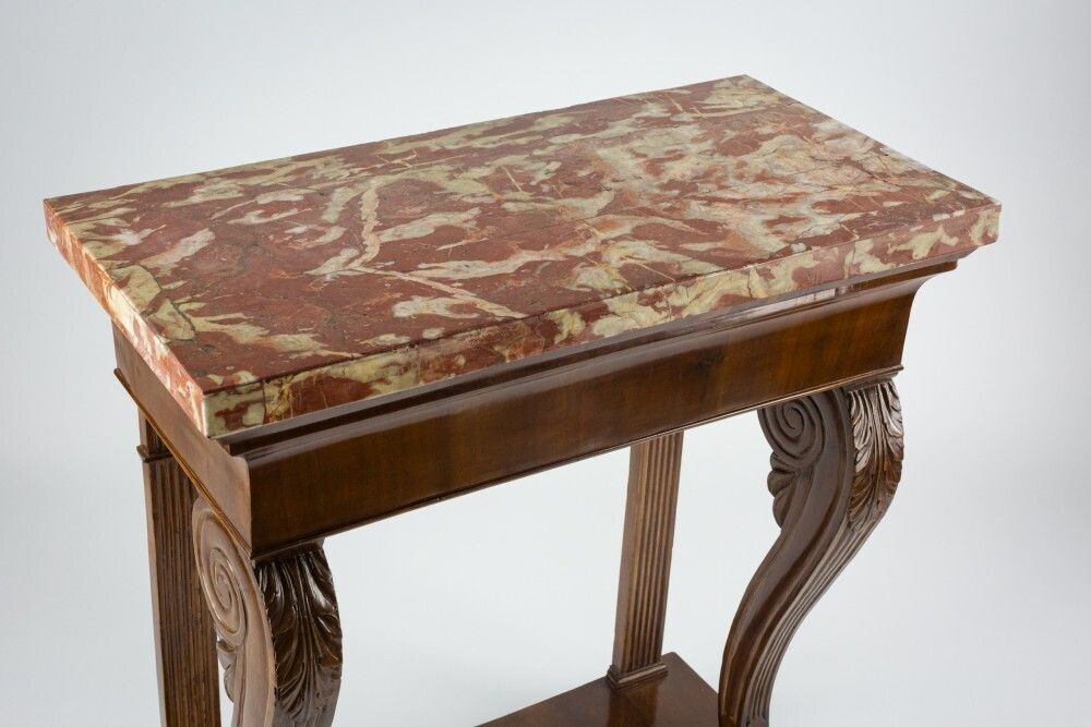 Early 19th Century Console With Incarnat Turquin Marble photo vintage
